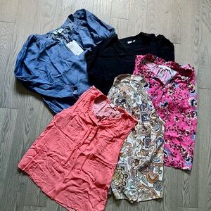 Bundle of 5 ladies shirts (size small)